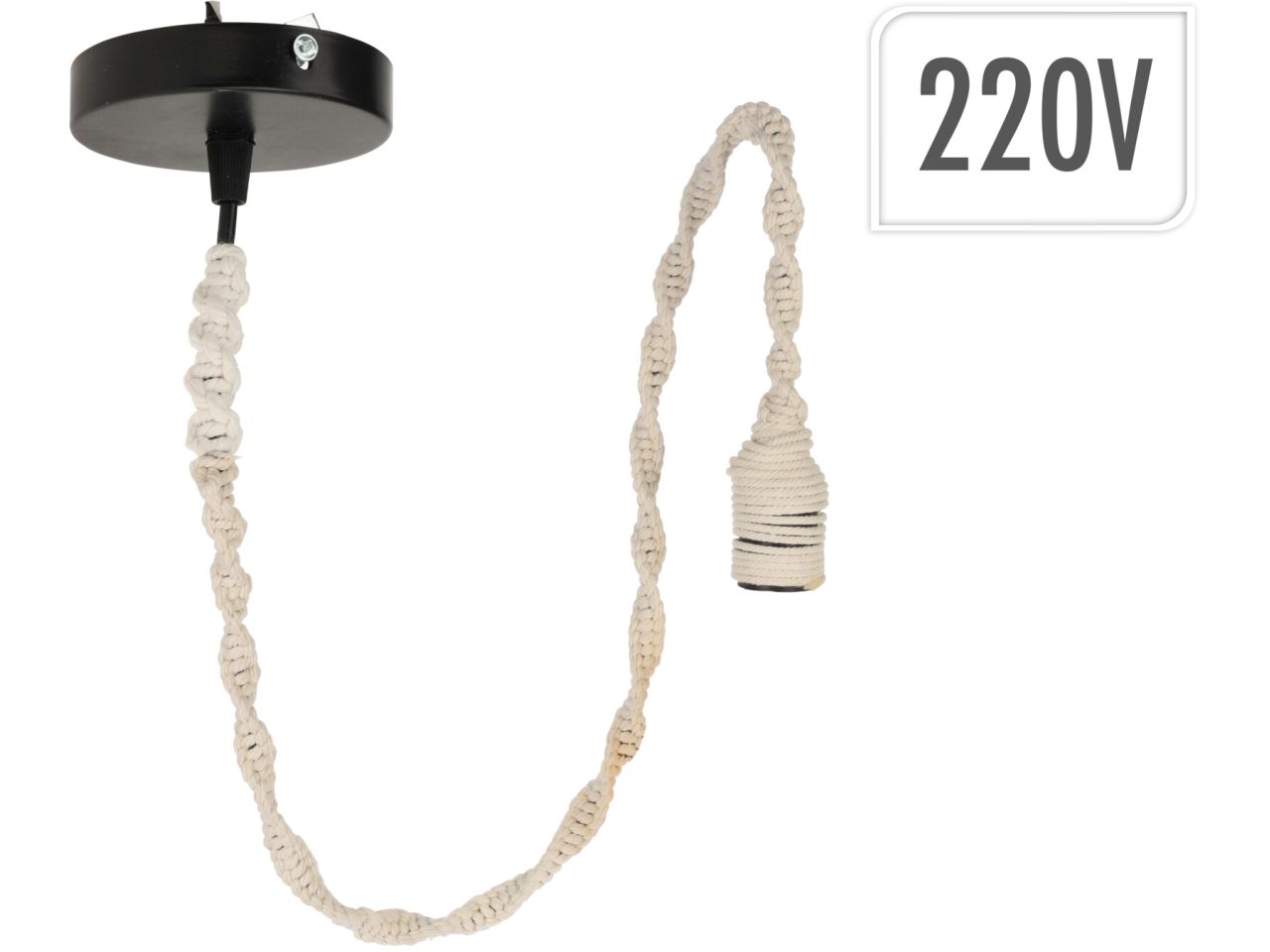 Lampadario in macrame colore beige misura 90cm