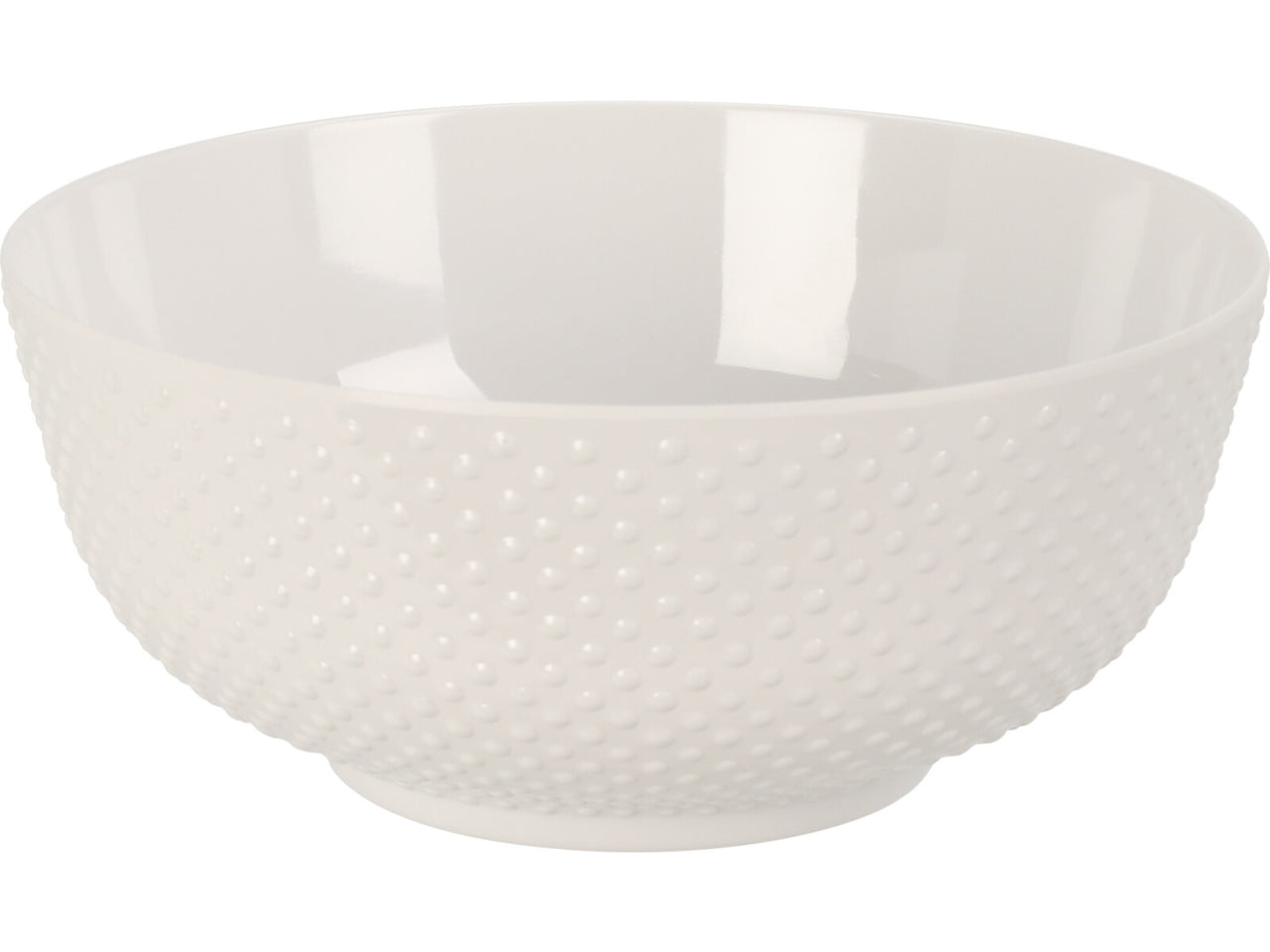 Ciotola da cucina in melamina moderna bianca con decorazione a rilievo, 100 cl - 17x7 cm -  Koopman