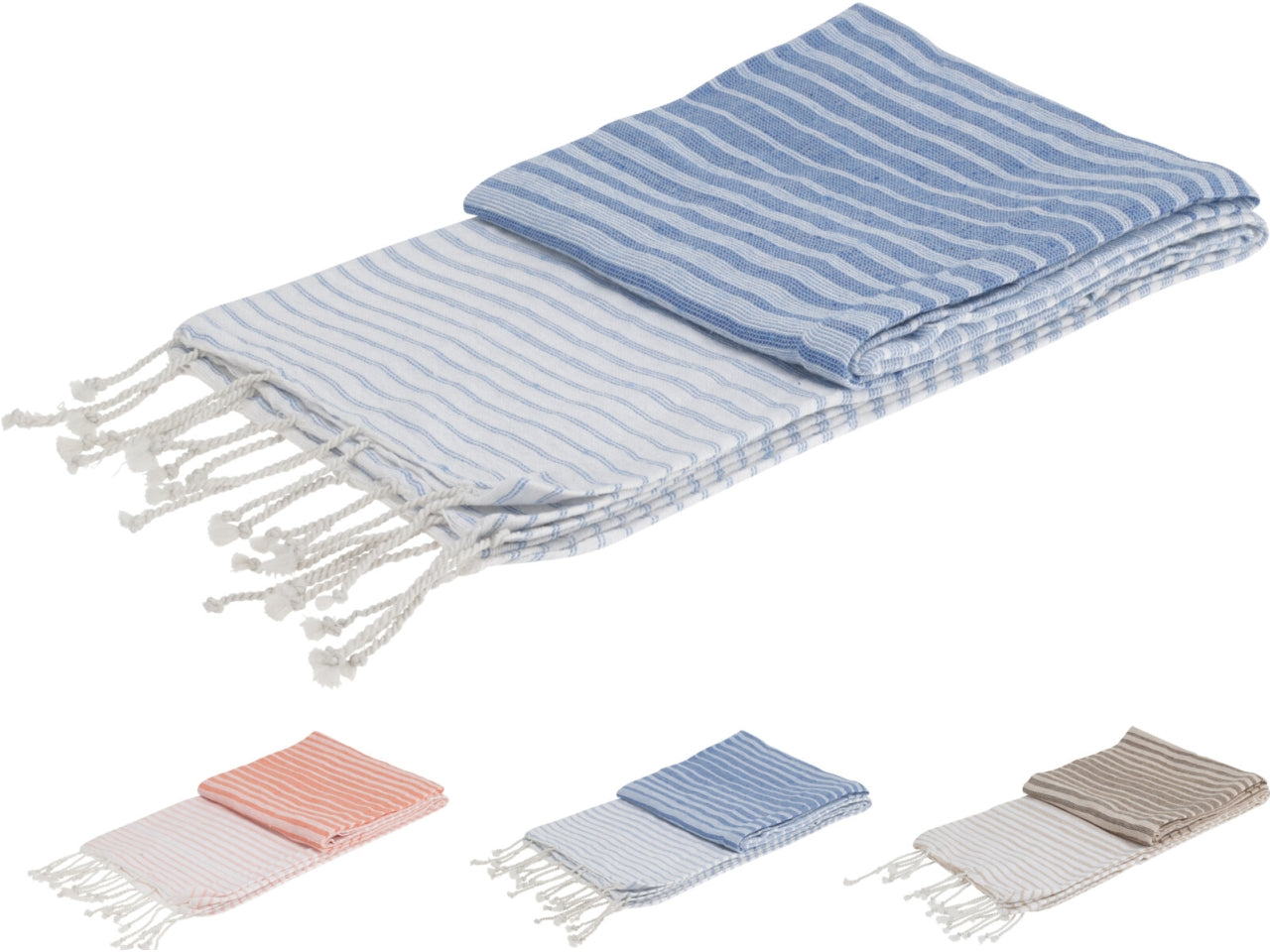 Telo cotone in 3 colore assortiti, 90x170 cm - Essentials by Home&Styling