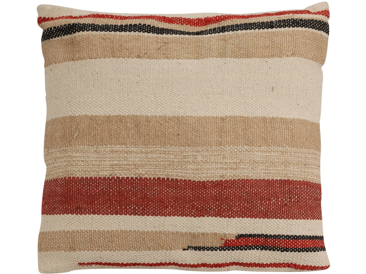 Cuscino quadrato in cotone multicolor a righe, sfoderabile in stile etnico  - 50x50 cm- Koopman
