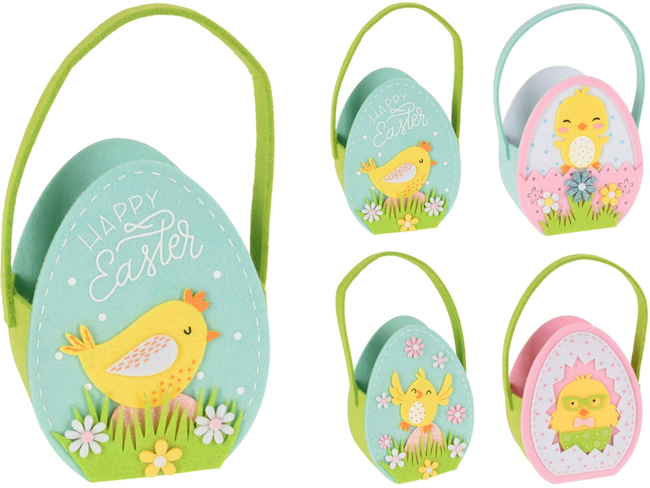 Borsa uovo in feltro misura 15cm in 4 assortimenti