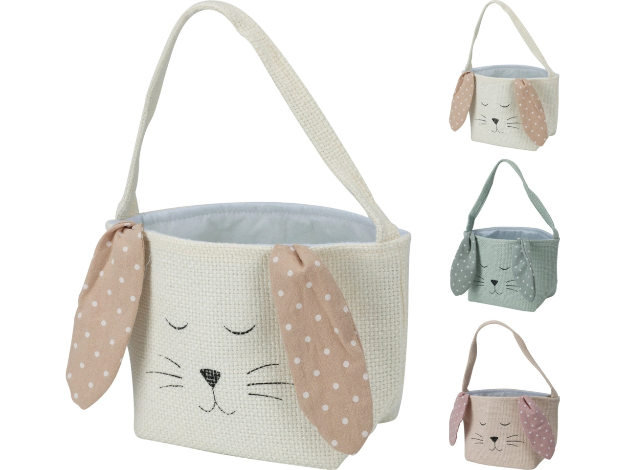 Borsa coniglio in lino misura 13x18cm in 3 assortimenti