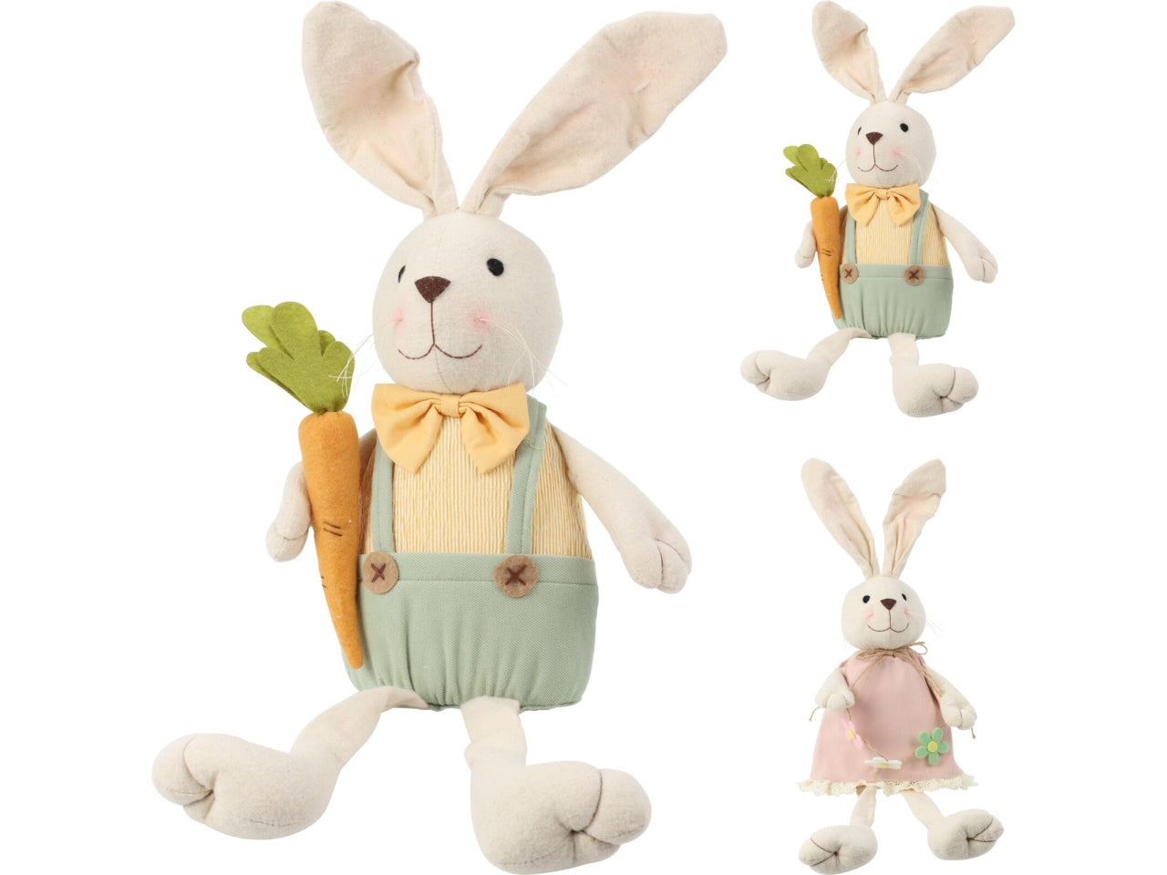 Coniglio di peluche misura 62cm in 2 assortimenti
