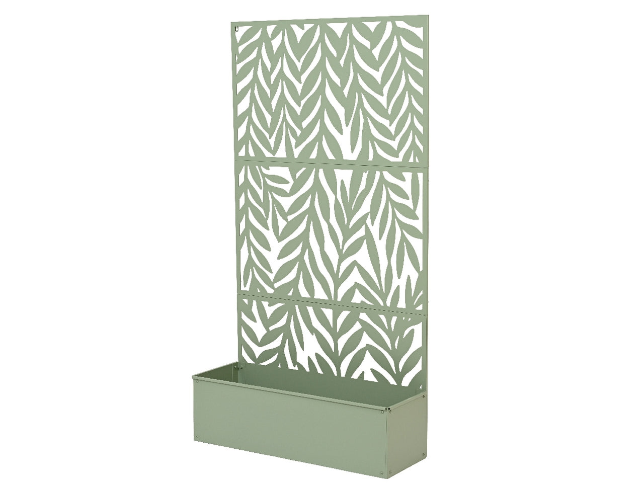Frangivista con fioriera in metallo per esterno 92x32cm x altezza 173cm colore verde