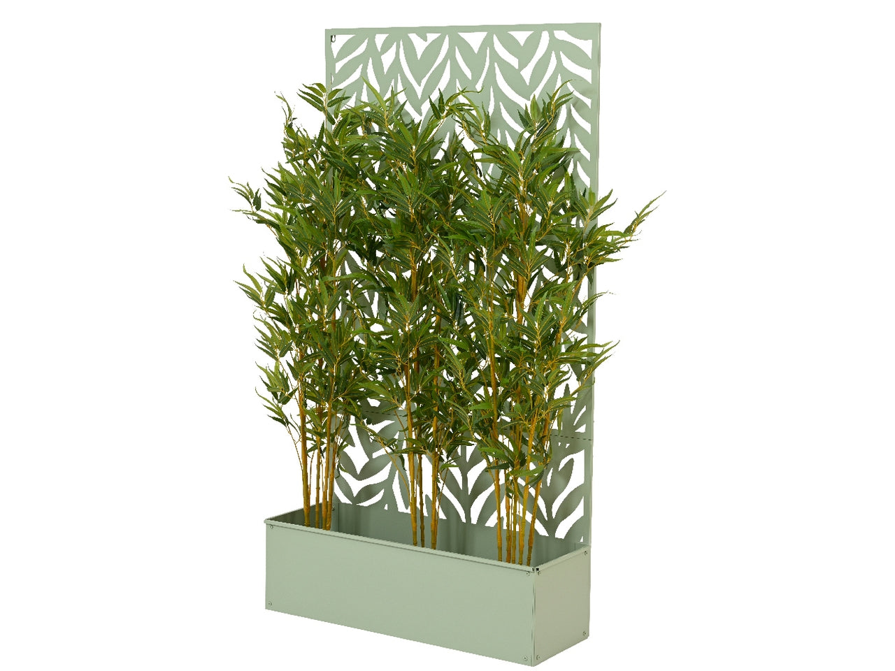 Frangivista con fioriera in metallo per esterno 92x32cm x altezza 173cm colore verde