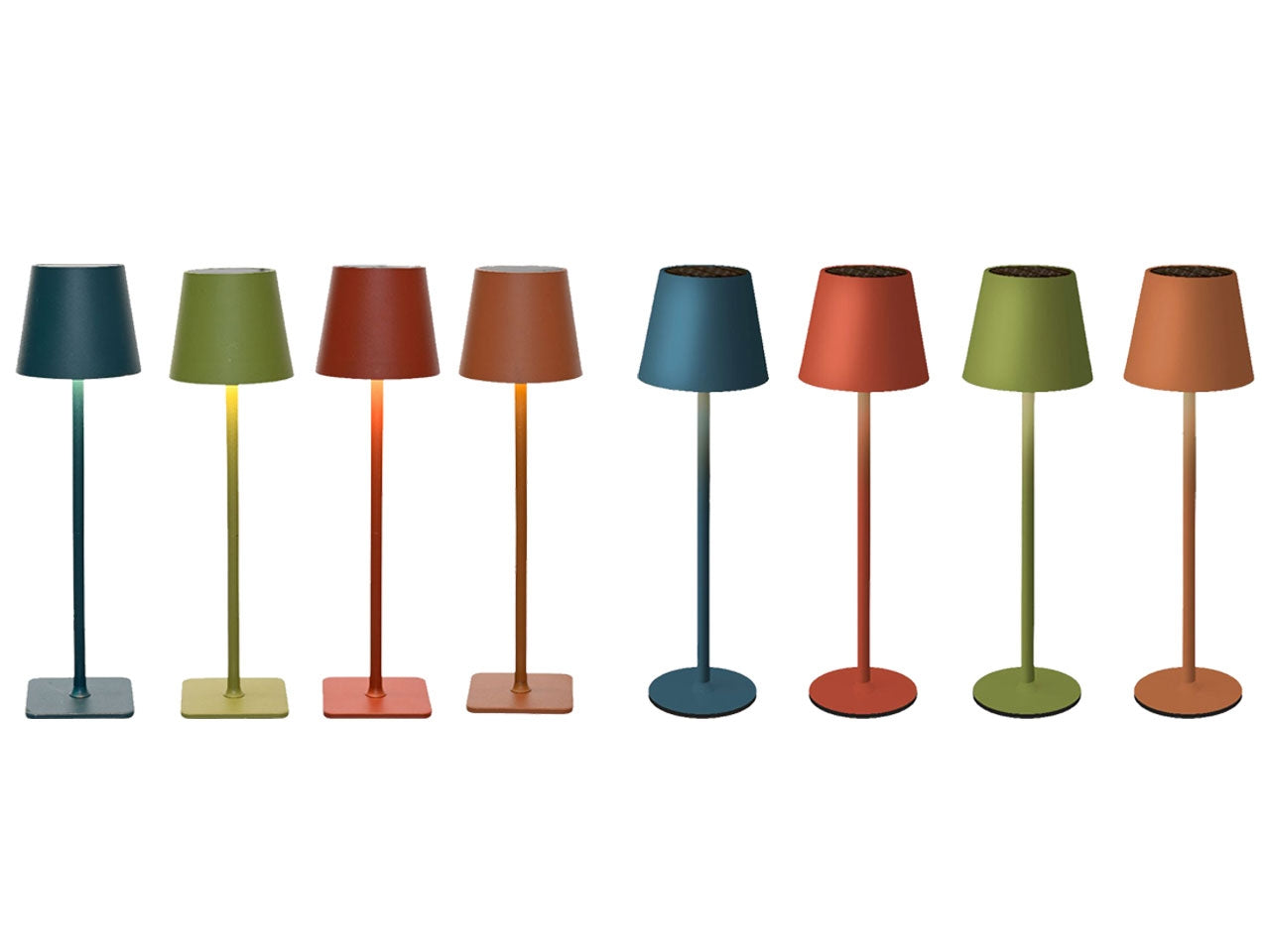 Lampada da tavolo solare a luce fissa in metallo diametro 11cm x 37cm luce bianco caldo in 4 colori assortiti