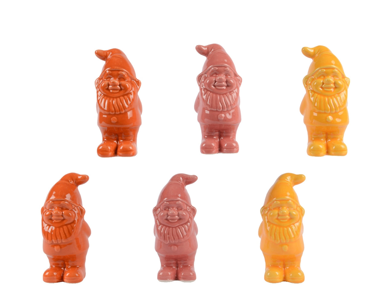 Gnomo in ceramica 5x5cm x altezza 10cm in 6 assortimenti