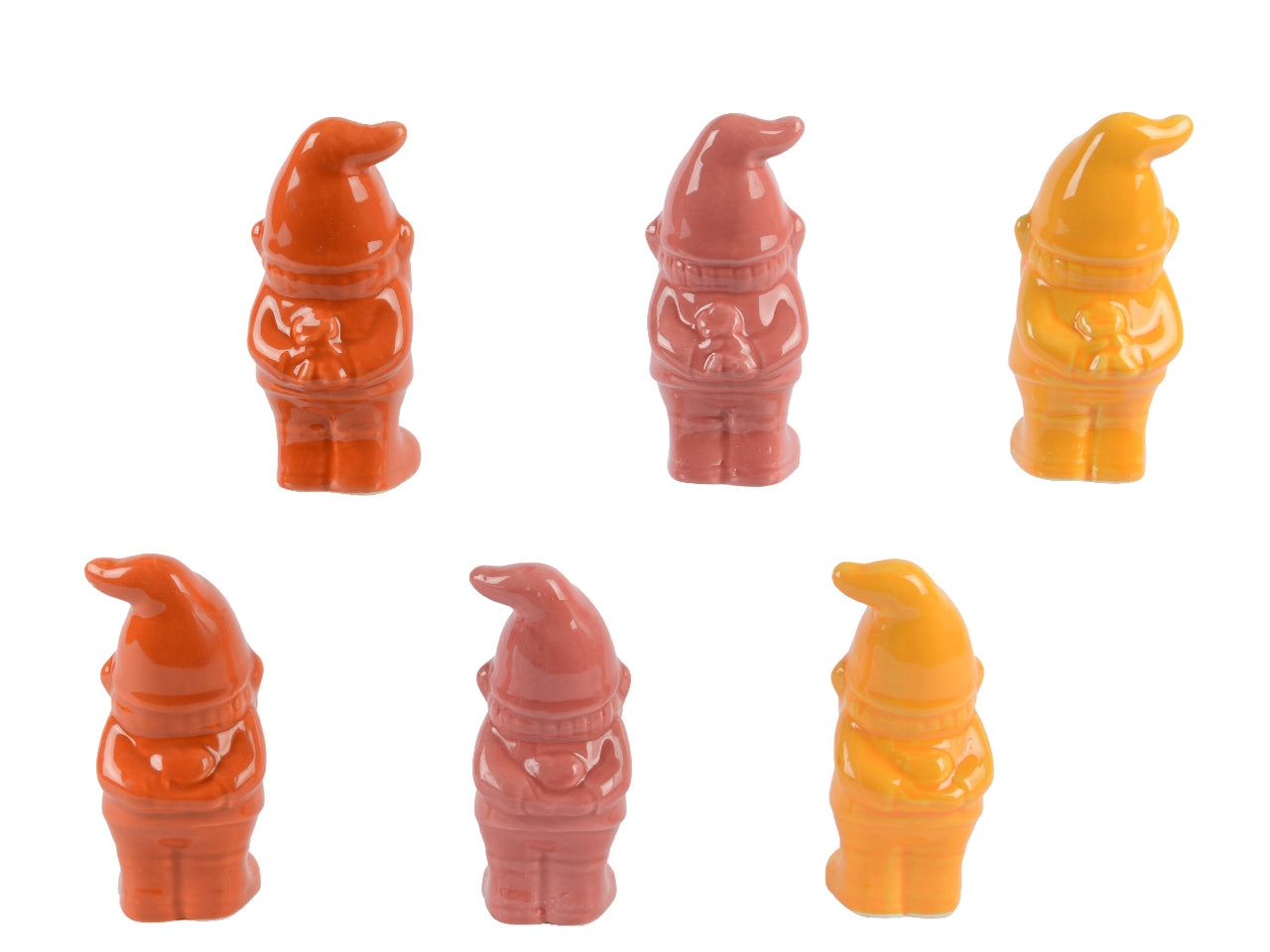 Gnomo in ceramica 5x5cm x altezza 10cm in 6 assortimenti