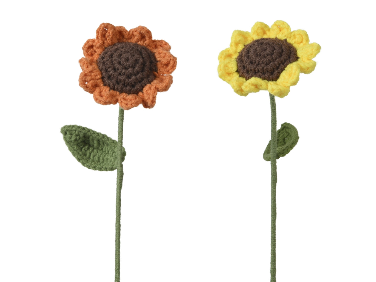 Fiore in poliestere lavorato a maglia 2x6,5xh.30cm - disponibile in 2 colori