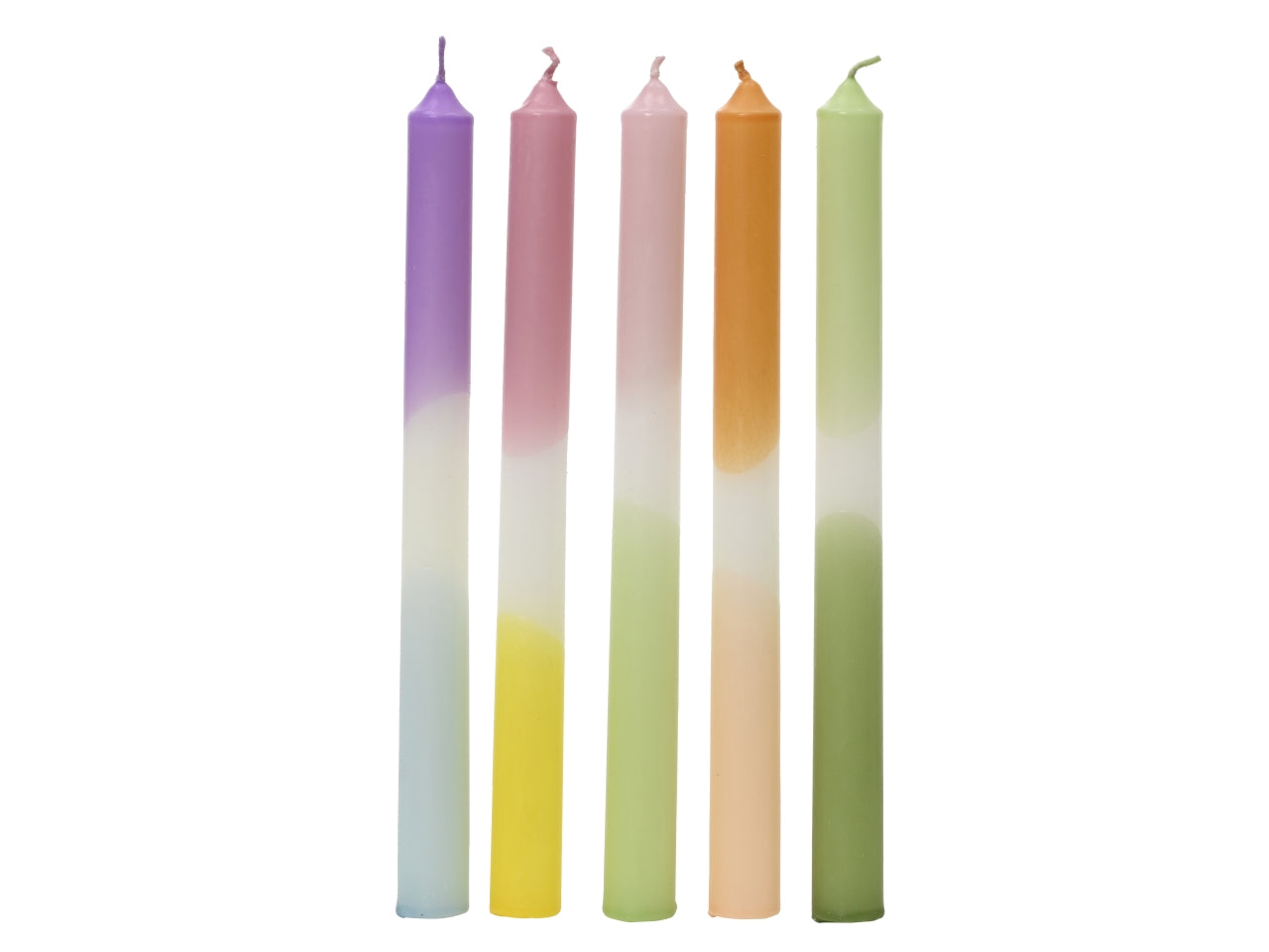 Set da 2 - Candela lunga in colorazione sfumata stile contemporaneo in paraffina - durata 7 ore - 25x2cm - Kaemingk