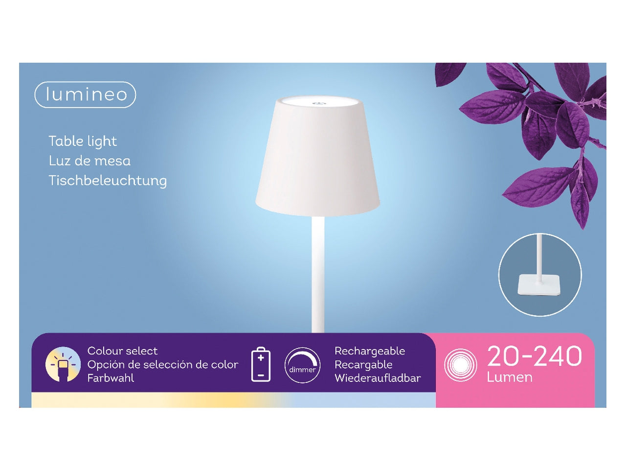 Lampada da scrivania bianca con 3 tonalità di illuminazione, stile contemporaneo, ricarica USB - 37cm -  Kaemingk