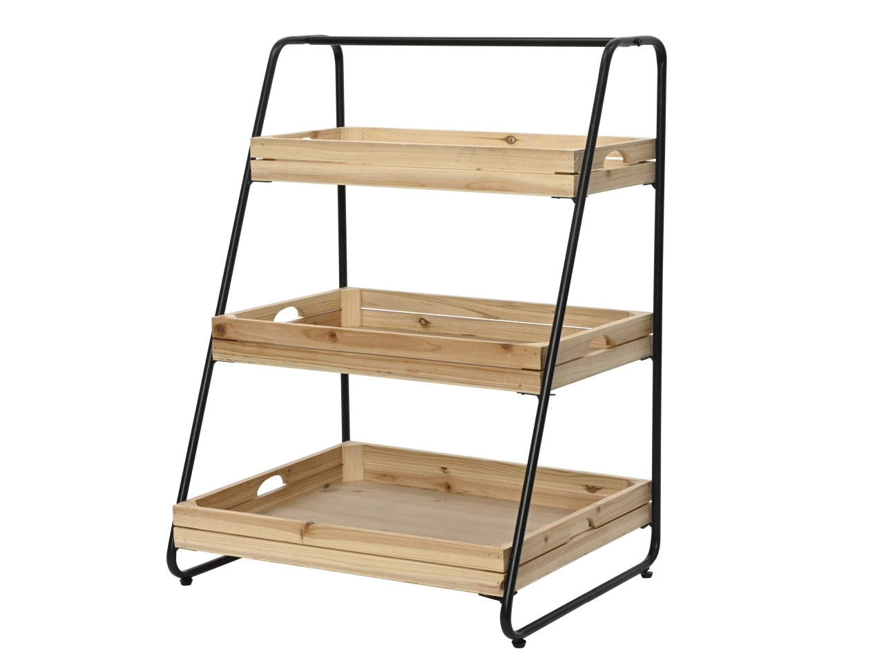 Portafioriera 45x55h.76cm in ferro verniciata a polvere con 3 cassettine