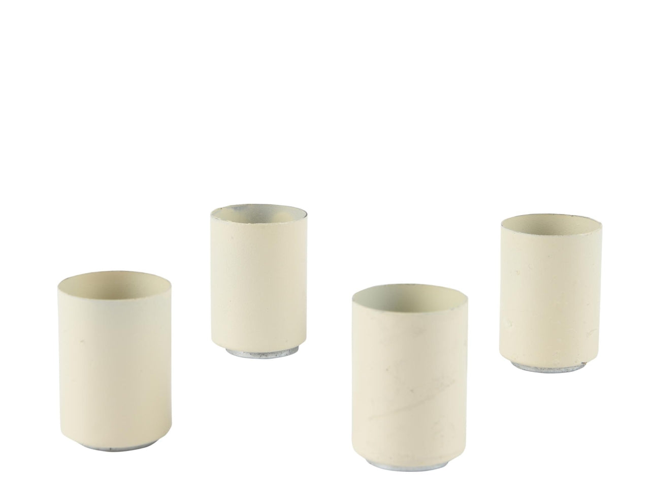 Portacandele d.2,5x3,5cm in tubo di ferro verniciato a polvere con magnete beige
