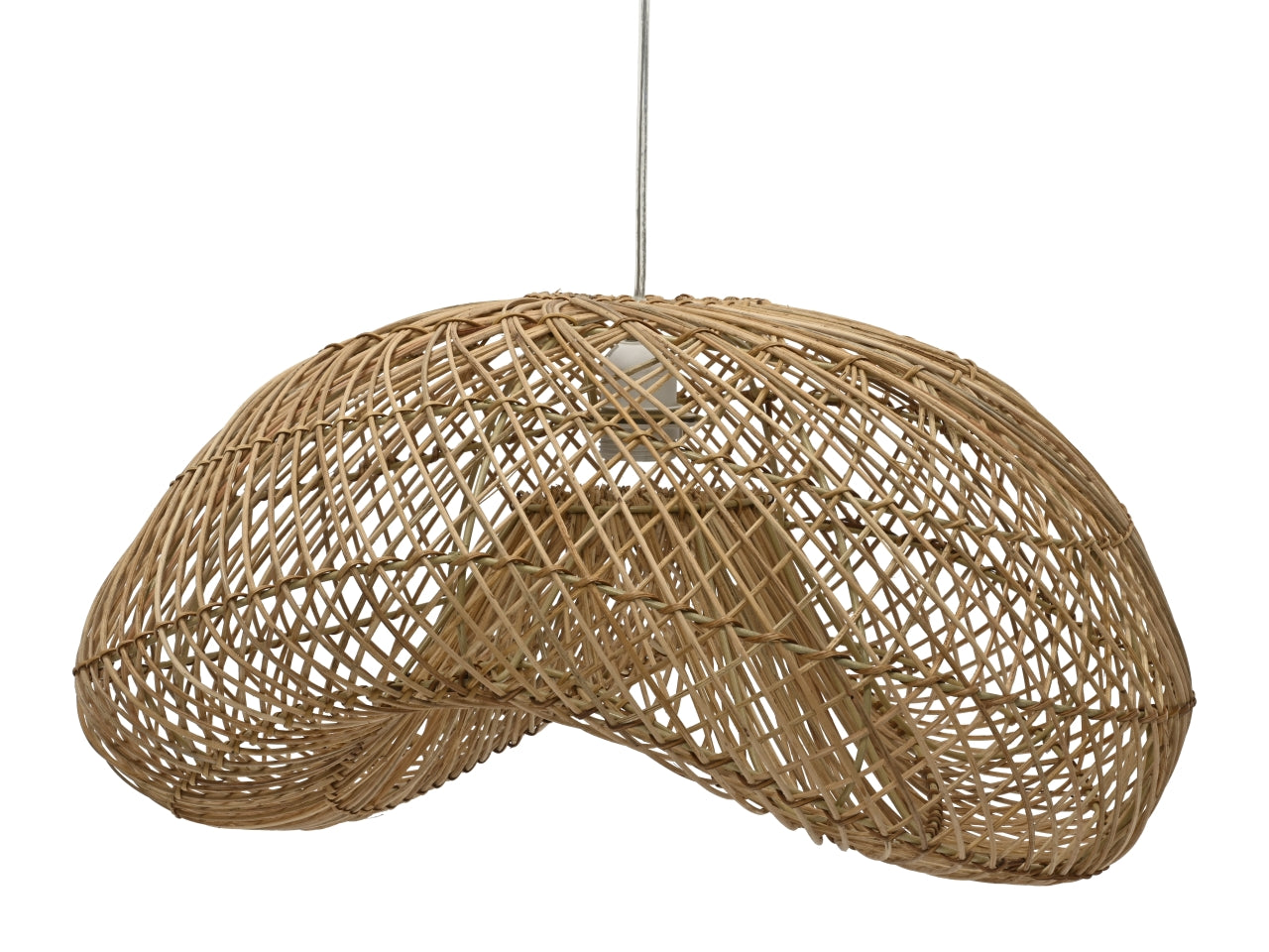 Lampadario impagliato Boho in Rattan Naturale 58cm - Illuminazione Diffusa, 1 Luce, per Interni - Kaemingk