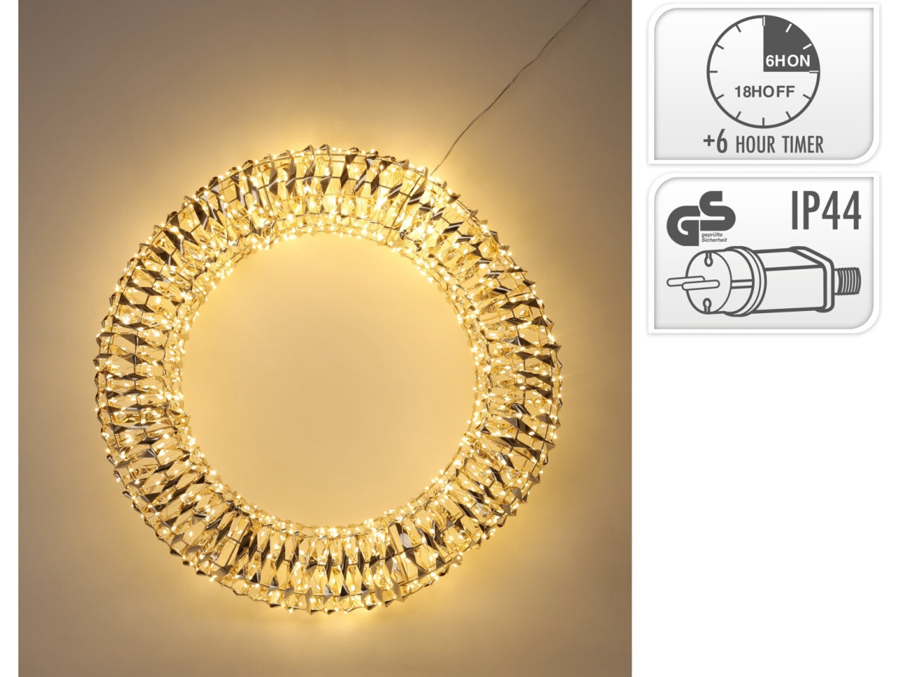 Corona luminosa 960led 58cm oro