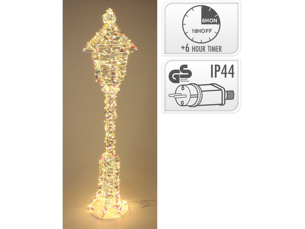 Lampione luminoso iridescente con led 140cm