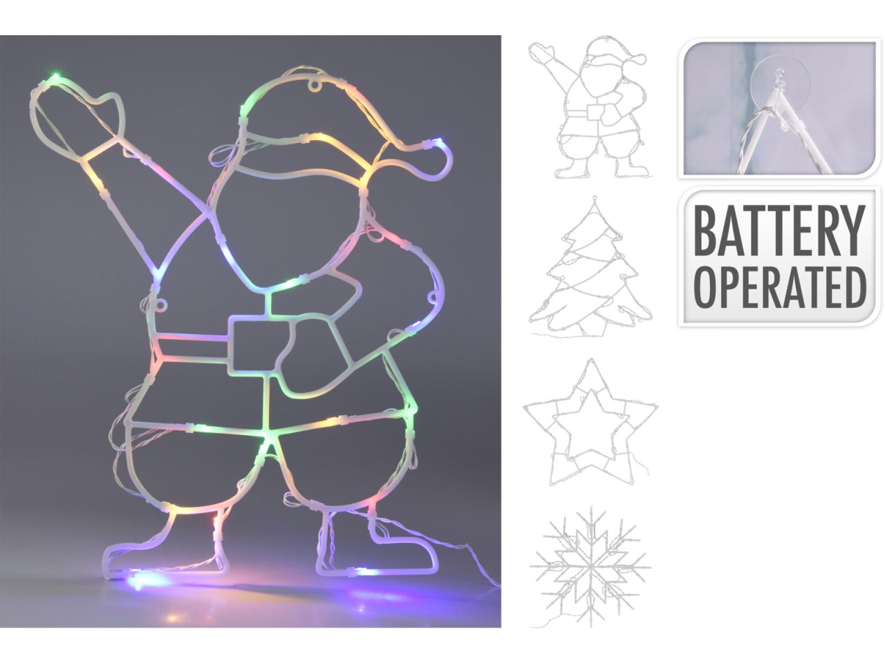 Luci natalizie decorative babbo natale