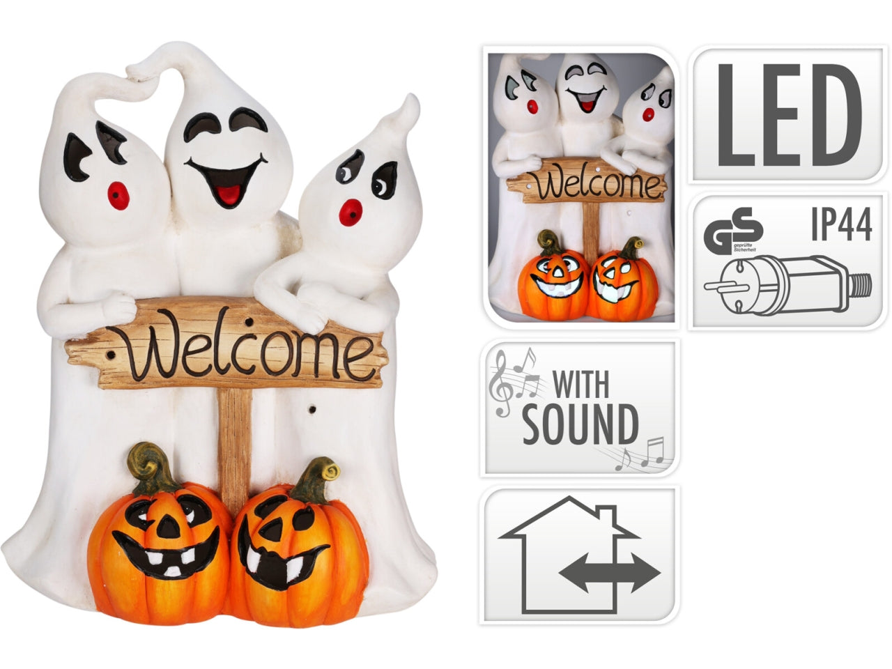 Decorazione per halloween con luce e suono