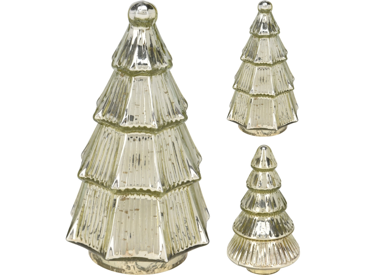 Alberello natalizio decorativo in vetro oro in 2 assortimenti