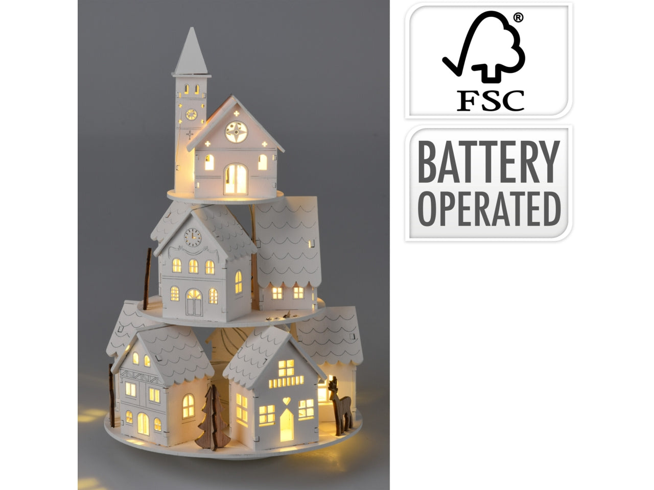 Carillon scenario case a torre con led 29cm