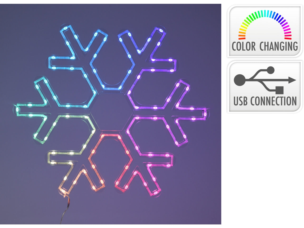 Fiocco neve 96led rgb 50x43cm