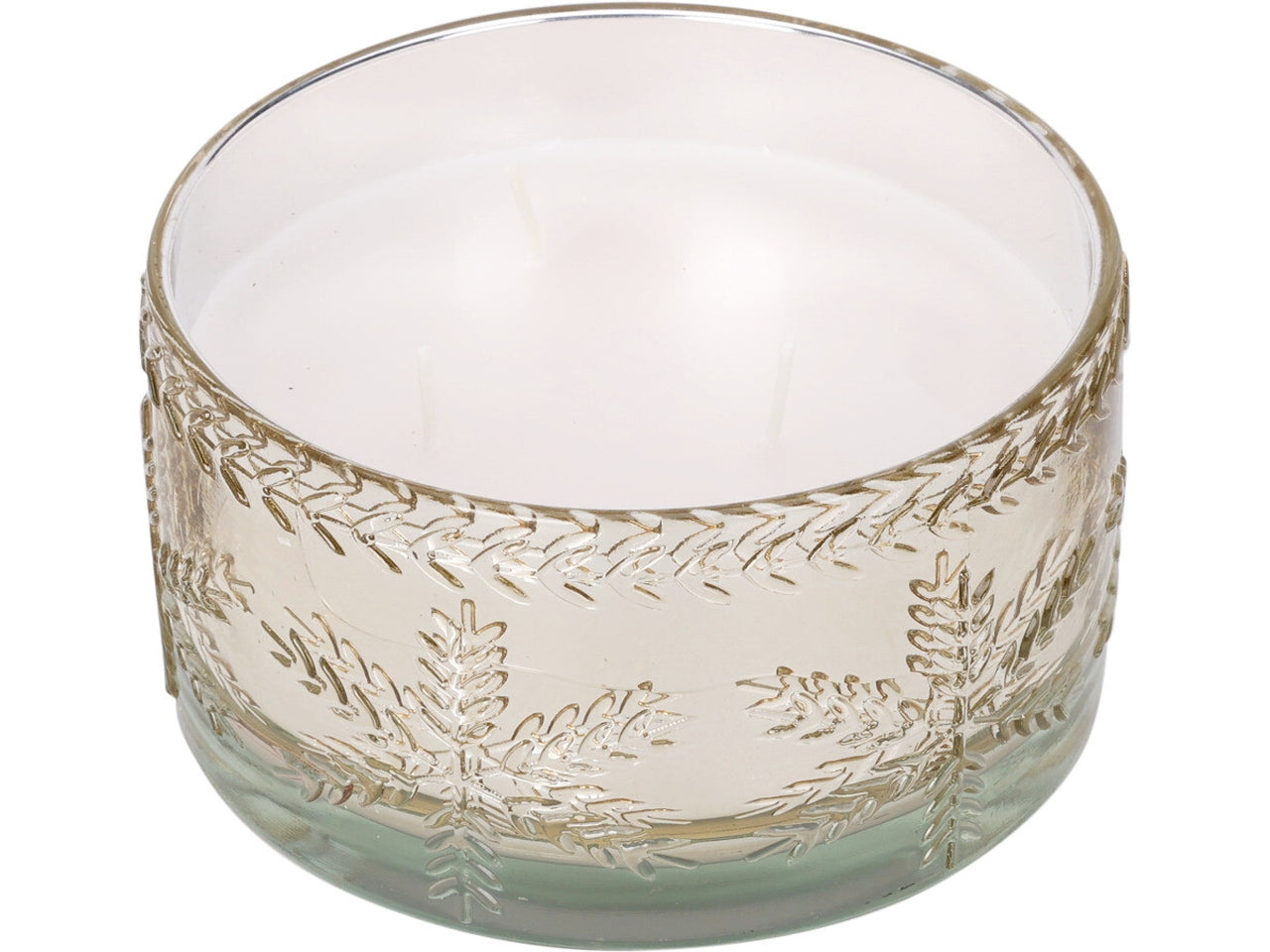 Candela profumata in vetro trasparente 15x8cm