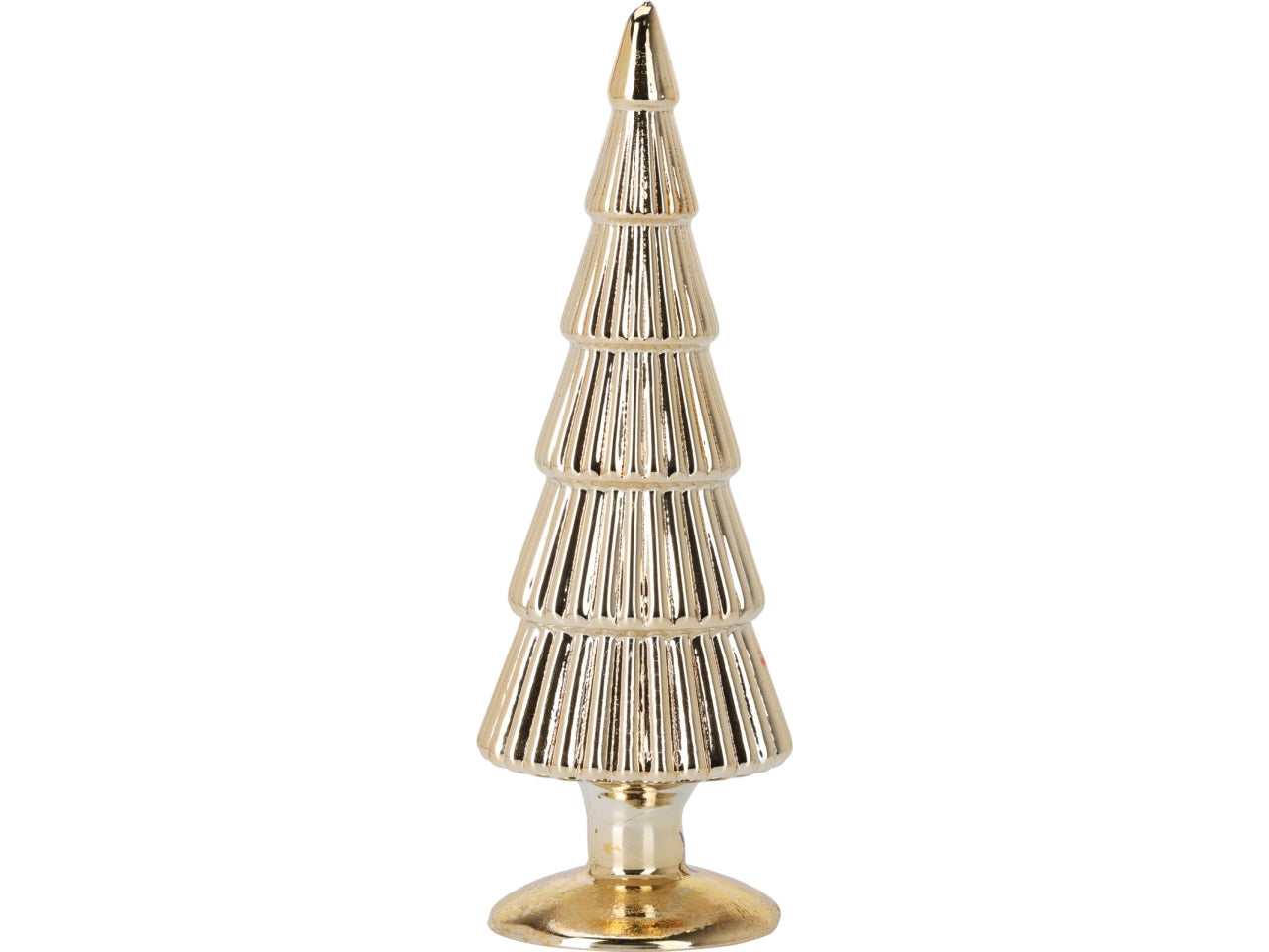 Alberello natalizio decorativo in vetro champagne 34cm in 2 assortimenti