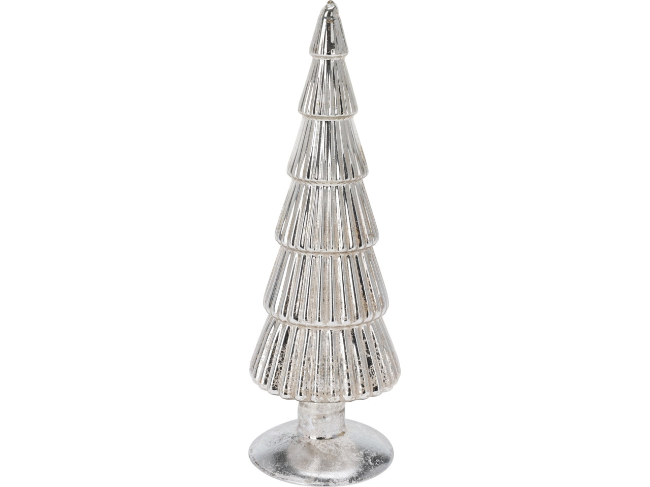 Alberello natalizio decorativo in vetro argento 25cm