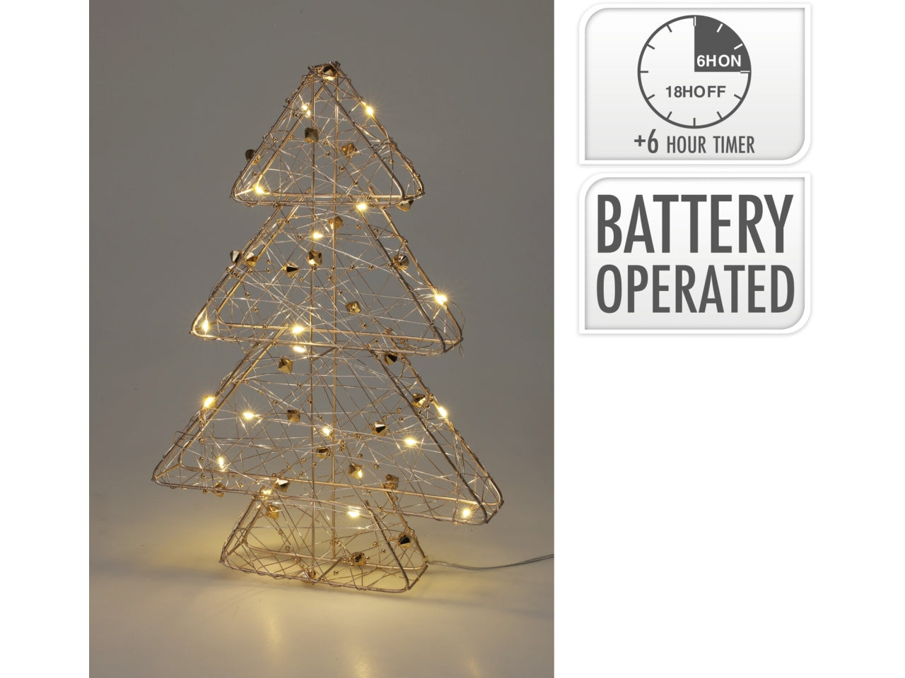 Alberello 20led 21x30cm oro