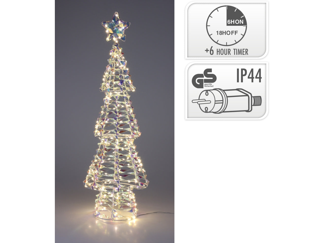 Alberello di natale luminoso iridescente con led 68cm