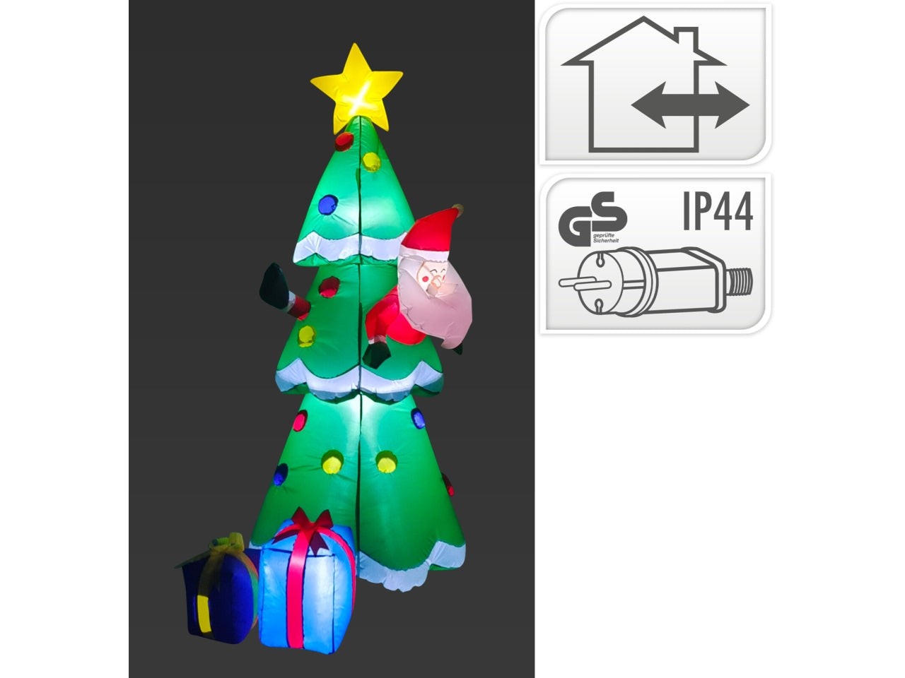 Albero di natale gonfiabile con led 183cm