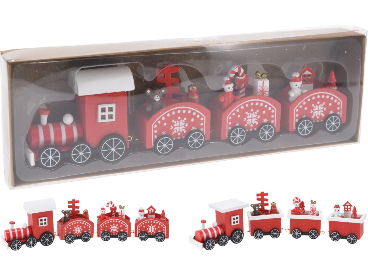 Treno in legno rosso 25cm in 2 assortimenti