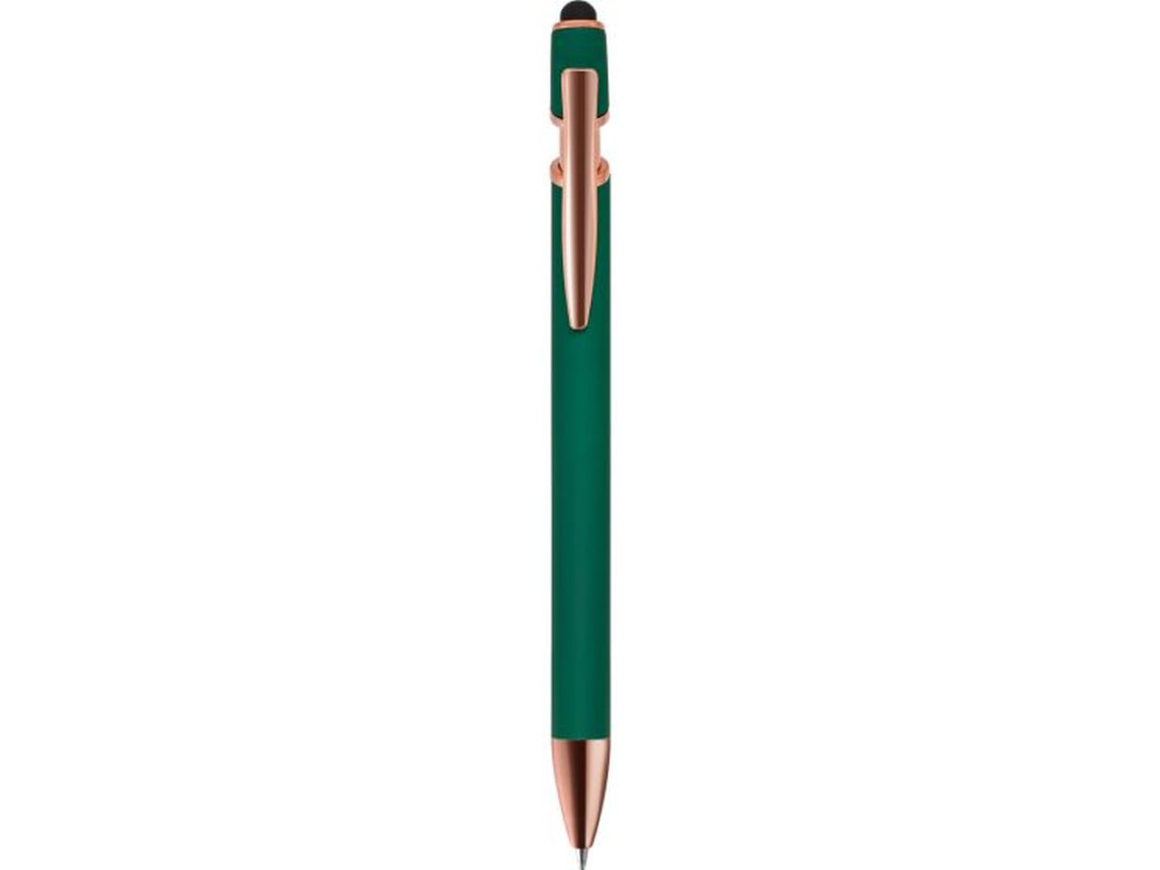 Penna a sfera con touch screen in alluminio e metallo verde