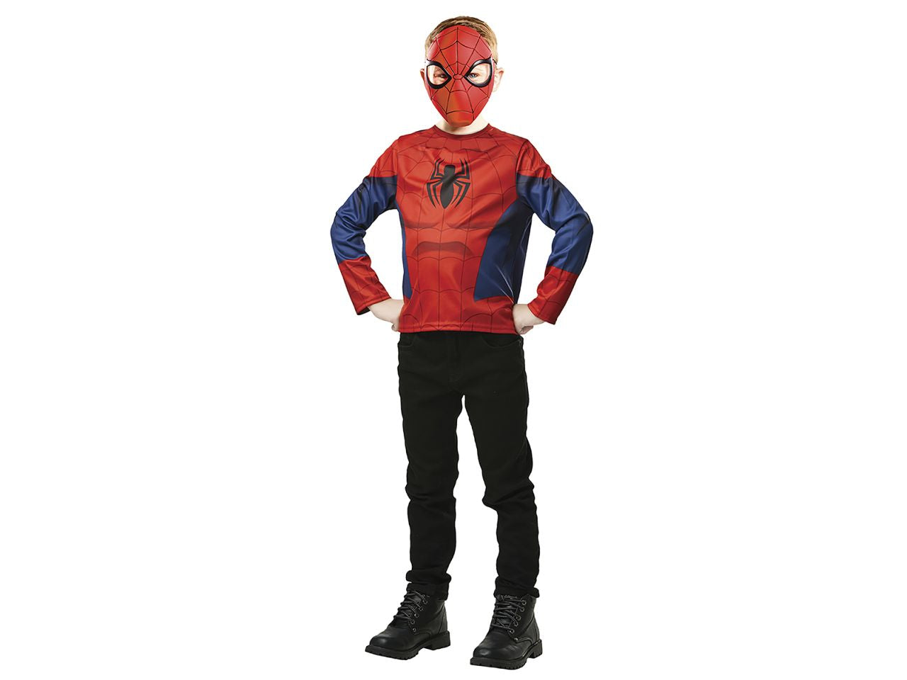 Rubies spiderman top e maschera taglia 5-8 anni
