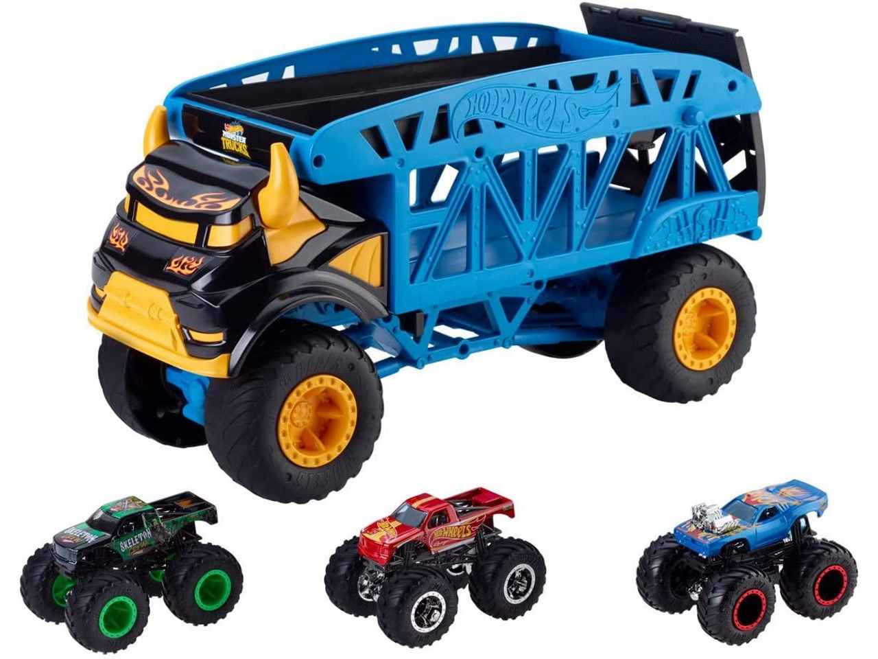 Hot wheels monster con 3 auto 58cm