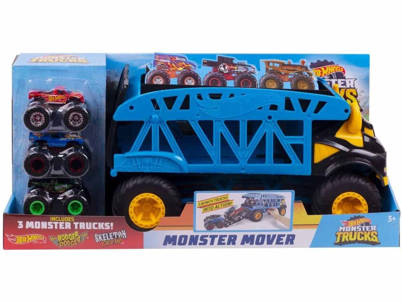 Hot wheels monster con 3 auto 58cm