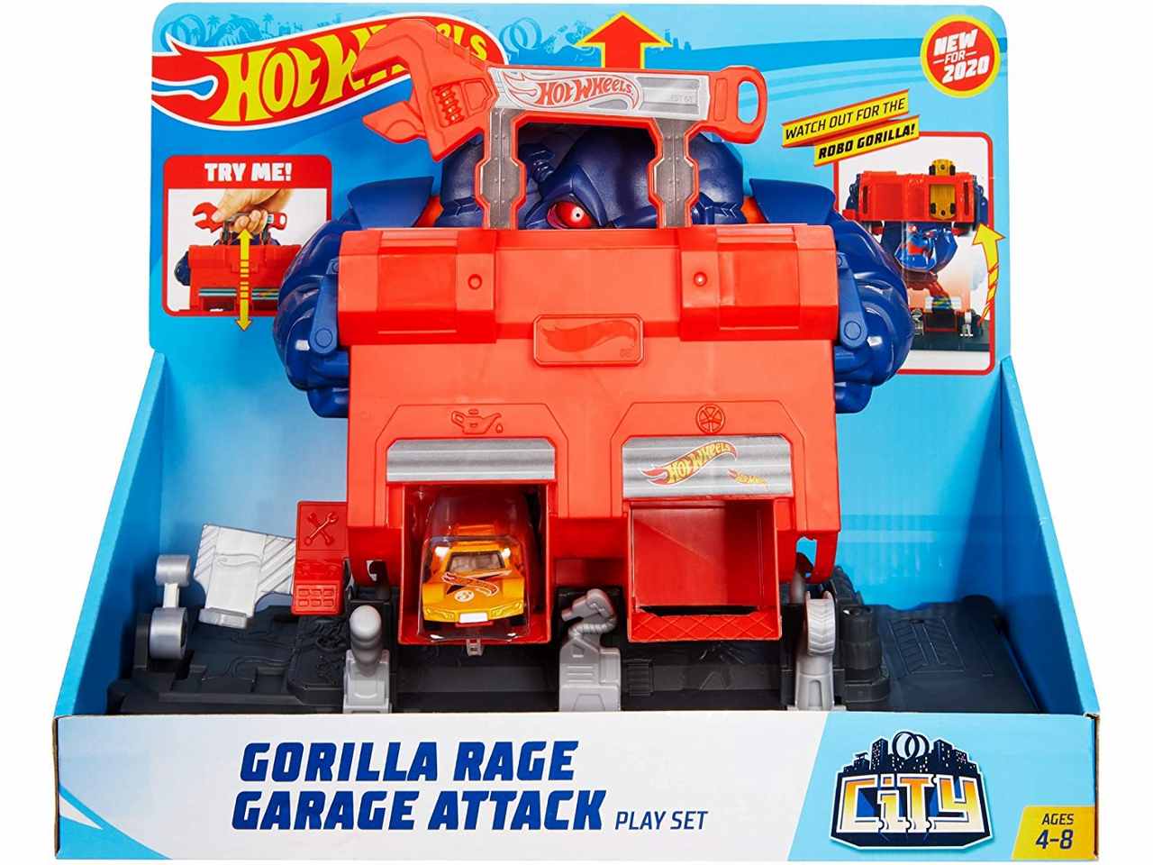 Hotwheels razende gorilla garage b07w6ty4sp
