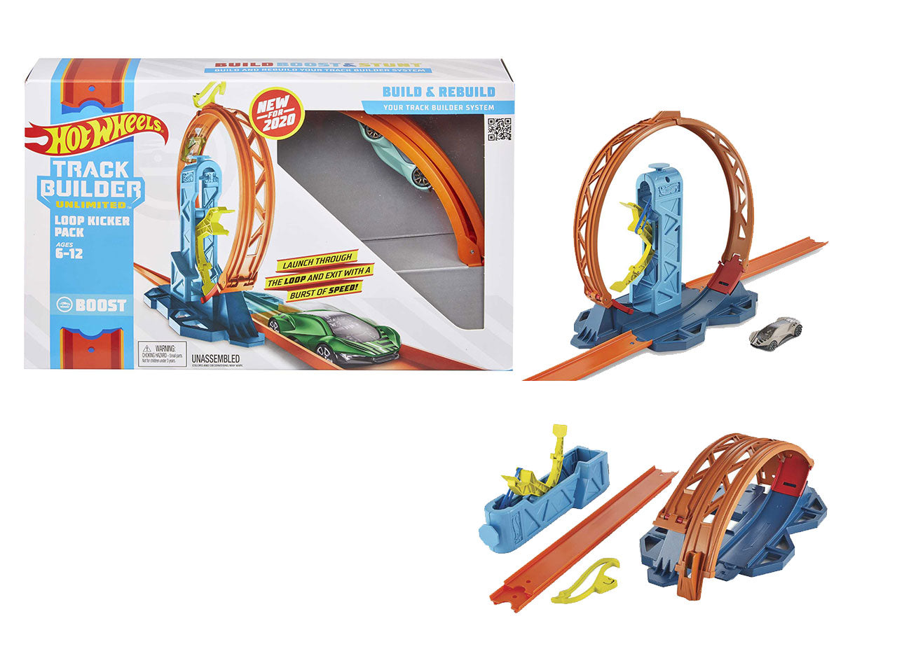 Hot Wheels Track Builder Loop: Set Multicolor per Bambini di 4+ Anni - Hot Wheels - Mattel