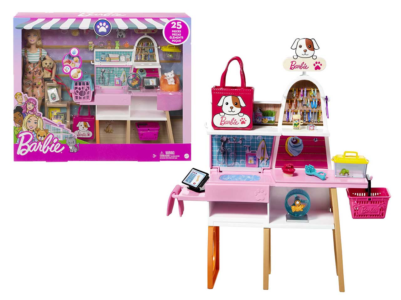 Mattel barbie negozio degli animali con 25 accessori