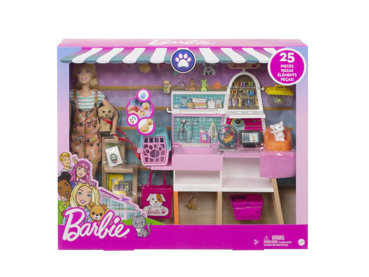 Mattel barbie negozio degli animali con 25 accessori