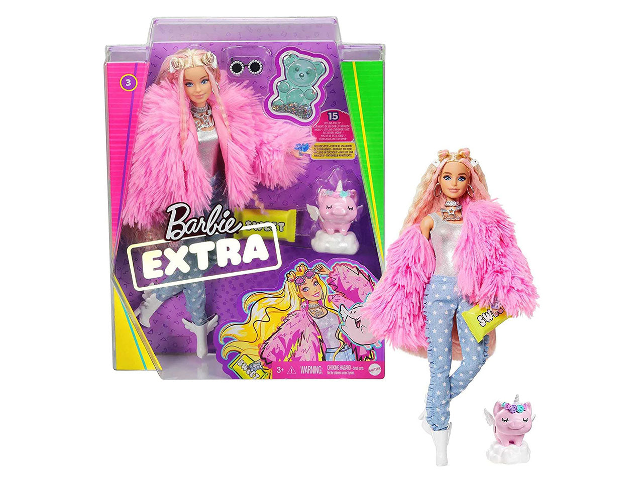 Barbie extra blonde pelliccia grn28-0