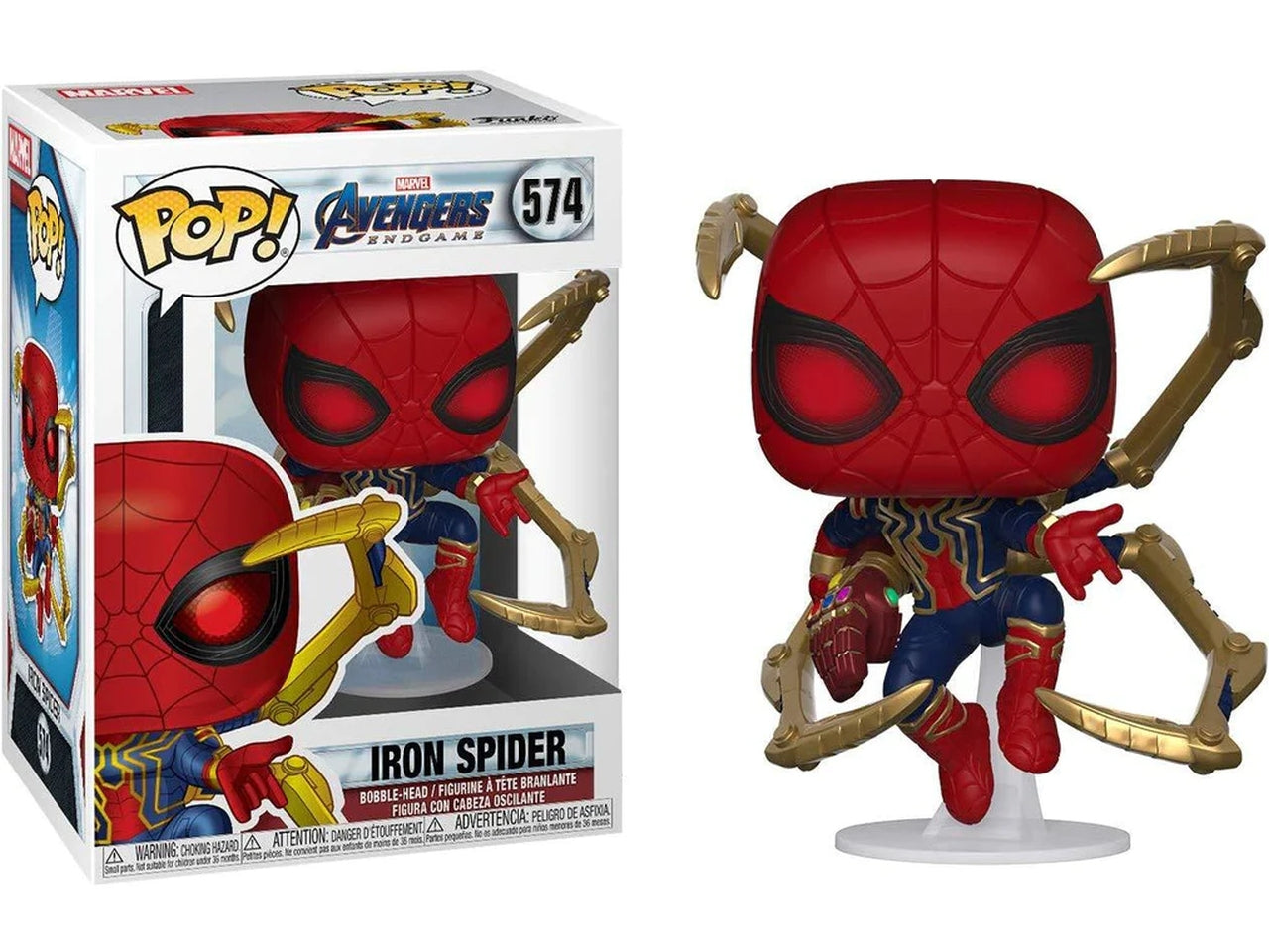 Funko pop marvel: endgame - iron spider con nanogauntlet