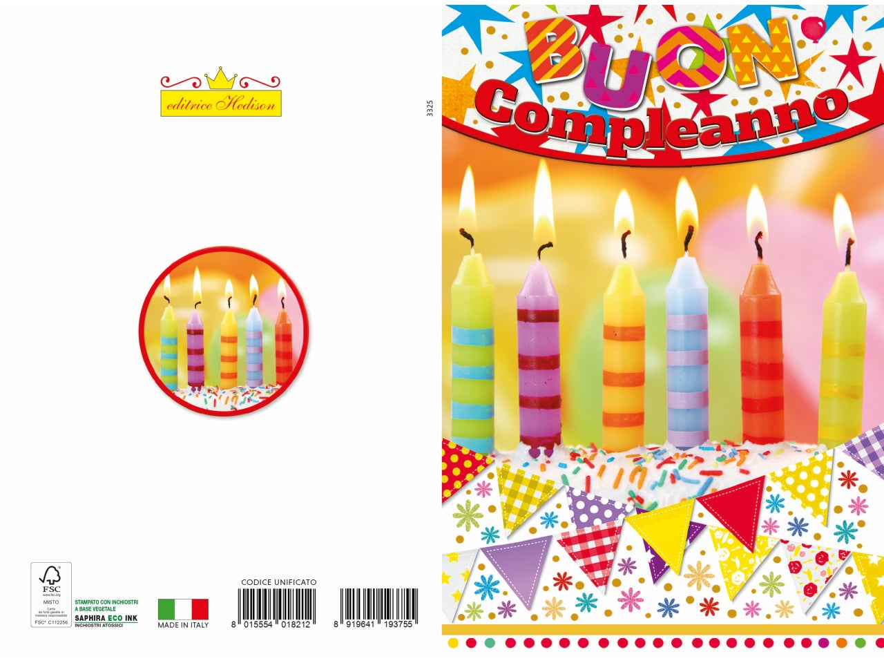 Biglietto auguri compleanno candeline