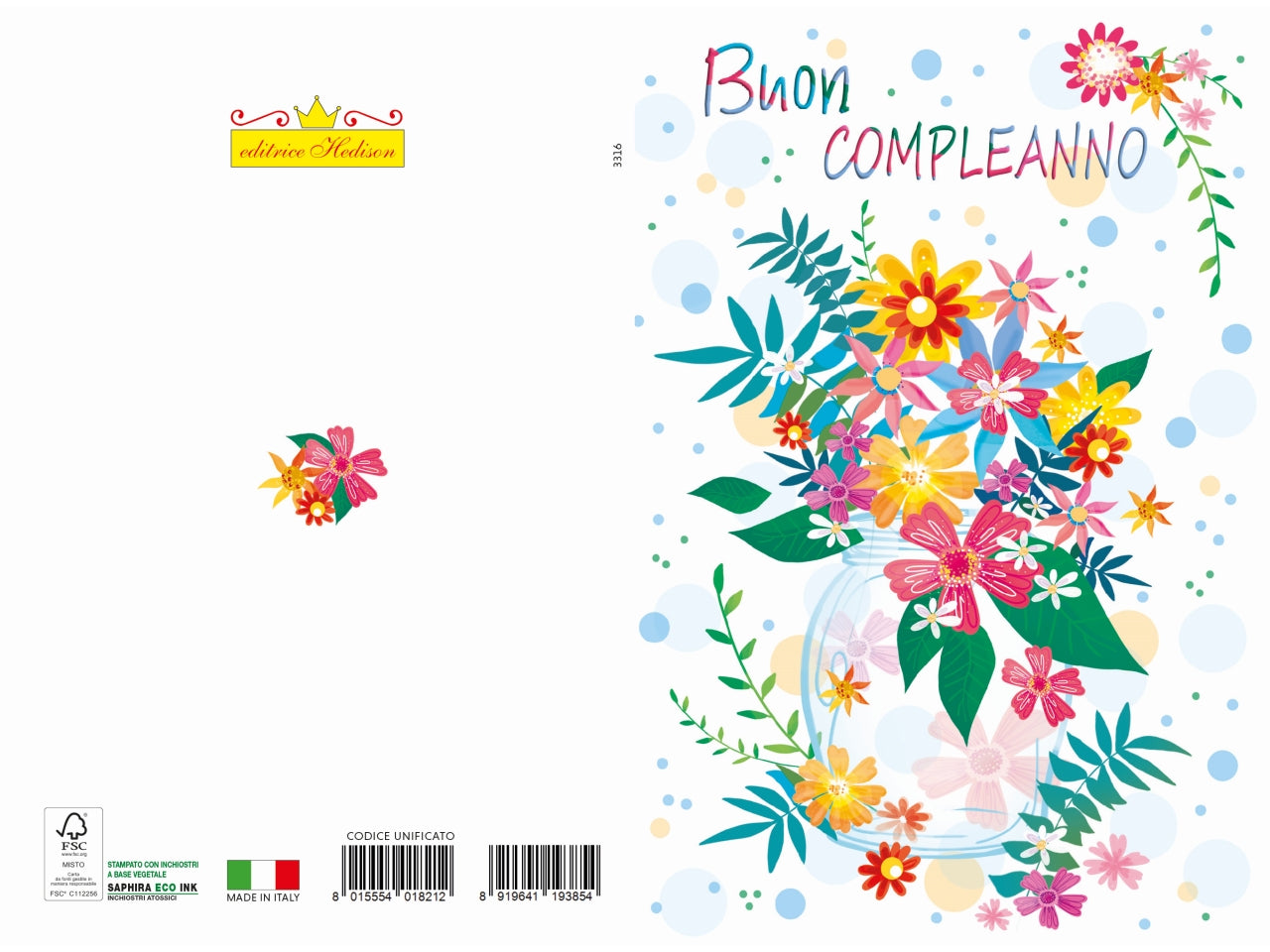 Biglietto auguri compleanno fiori