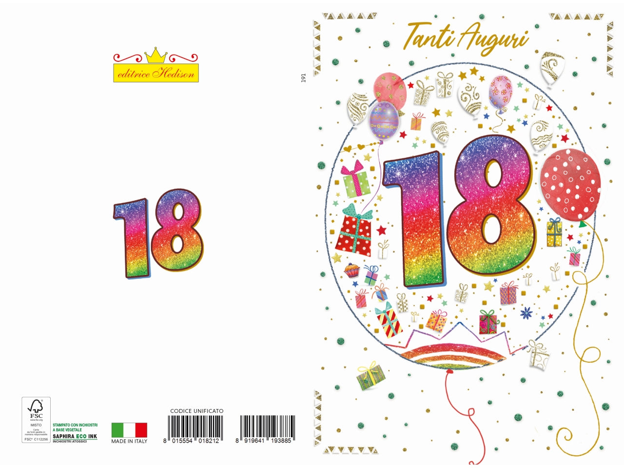 Biglietto auguri 18 anni