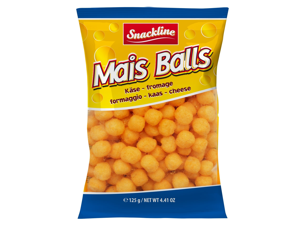 Palline di mais con gusto di formaggio salato 125g