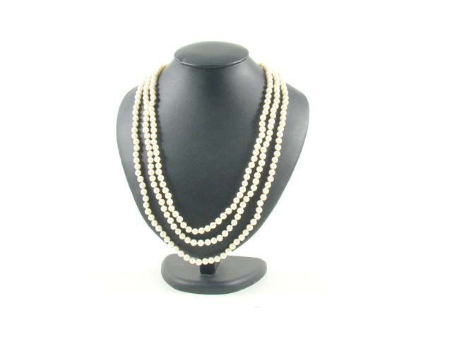 Collana 3 fili c/perla 6mm cp 3x6mm