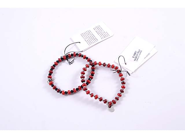 Bracciale corallo+cristallo b 09801