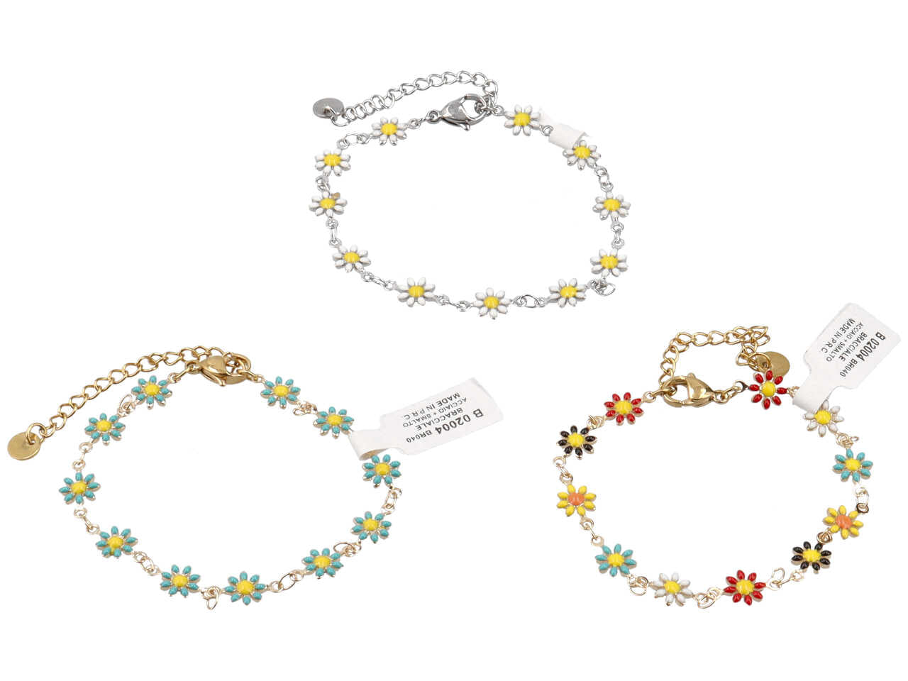 Bracciale acciaio con smalto b 02004