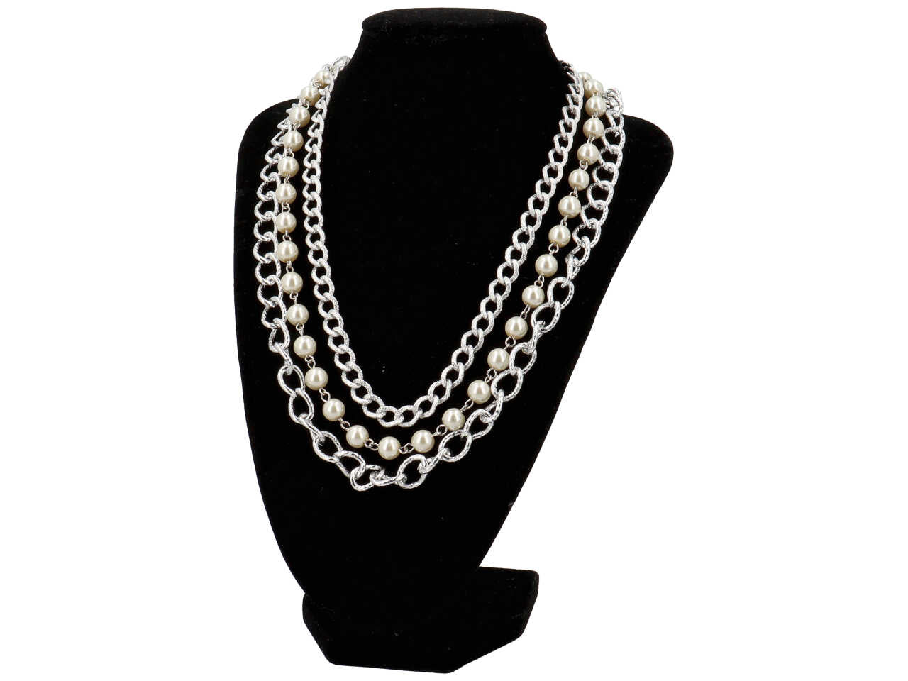 Collana in metallo con perla vetro